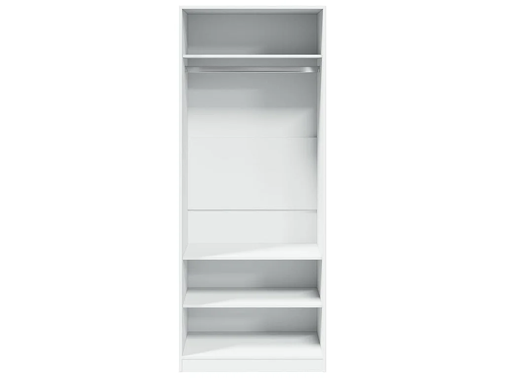 Kleiderschrank Weiß 80x50x200 cm Holzwerkstoff