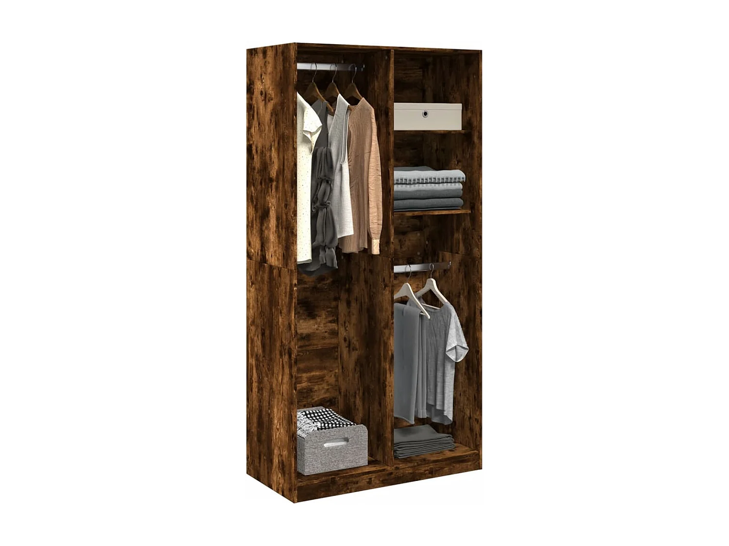 Garde-robe chêne fumé 100x50x200 cm bois d'ingénierie
