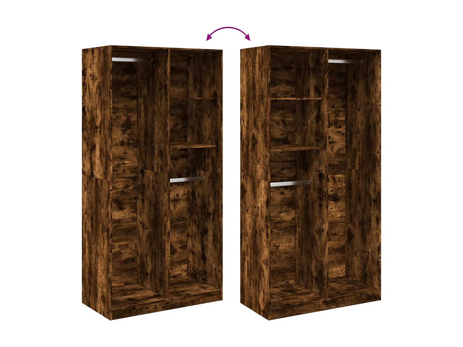 Armadio Rovere Fumo 100x50x200 cm in Legno Multistrato