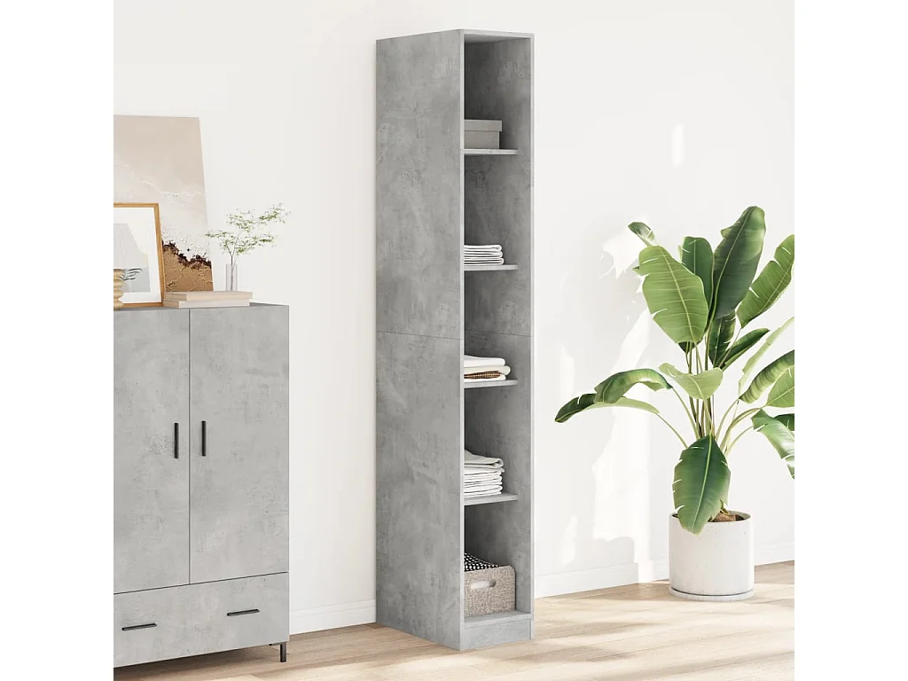 Armadio Grigio Cemento 30x50x200 cm in Legno tecnico