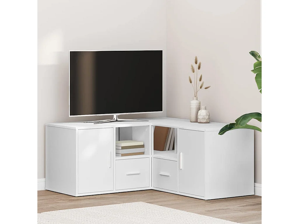 Hoekkast 160x40x45 cm bewerkt hout wit