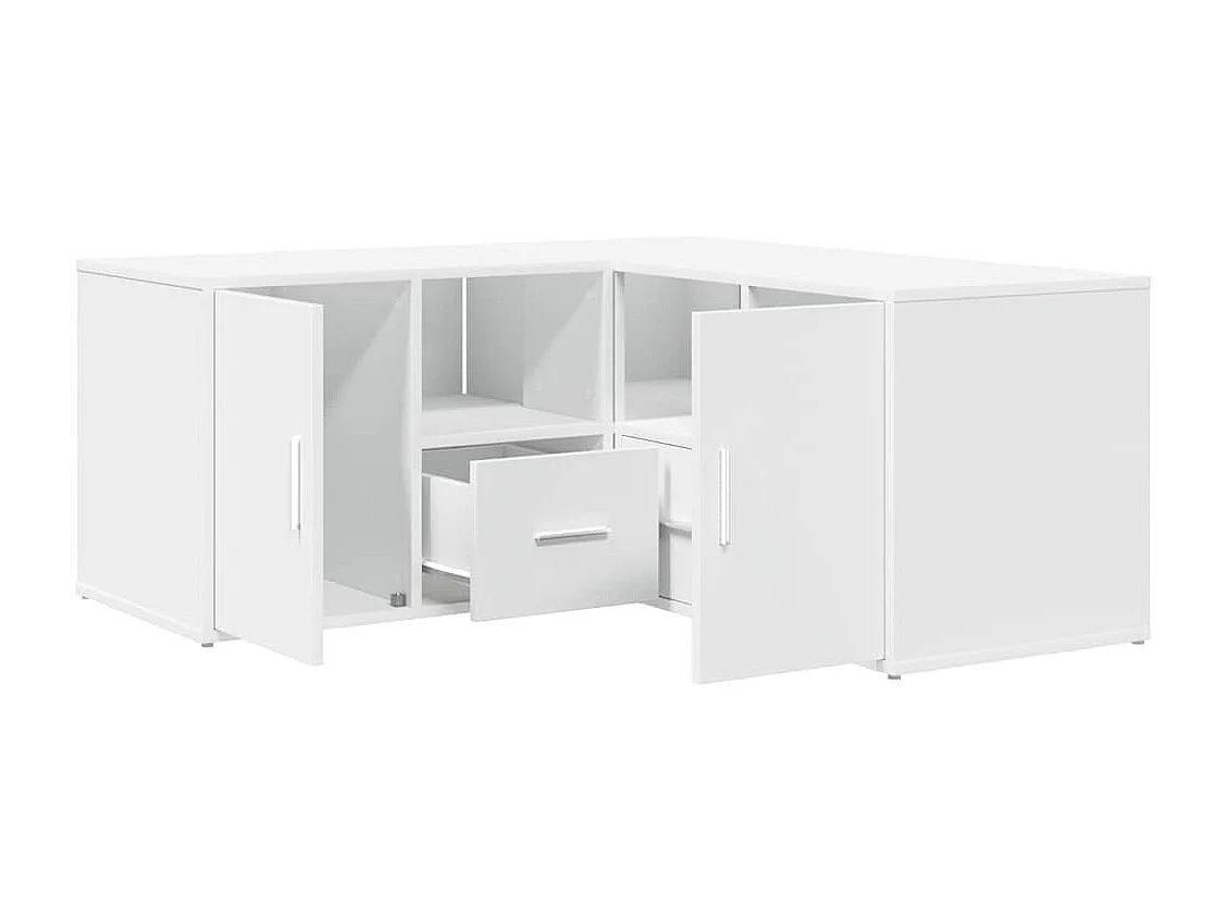 Hoekkast 160x40x45 cm bewerkt hout wit