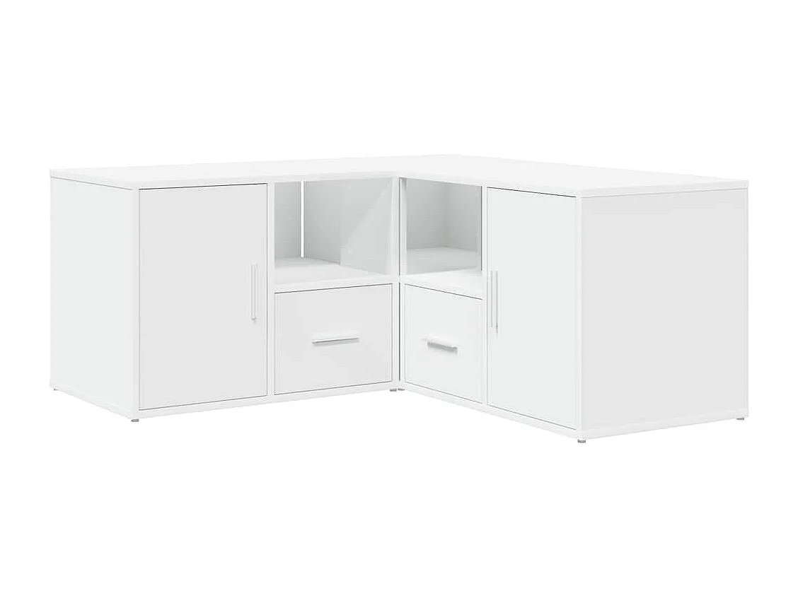 Hoekkast 160x40x45 cm bewerkt hout wit