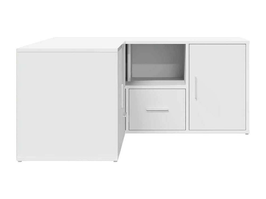 Hoekkast 160x40x45 cm bewerkt hout wit