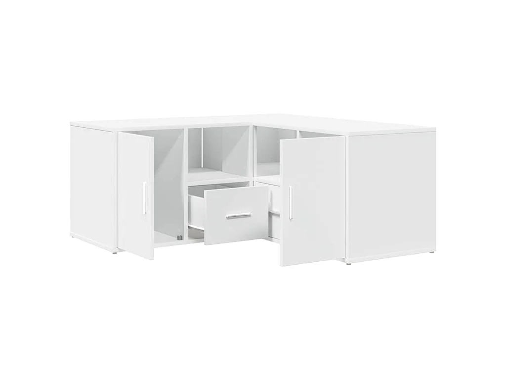 Hoekkast 160x40x45 cm bewerkt hout wit