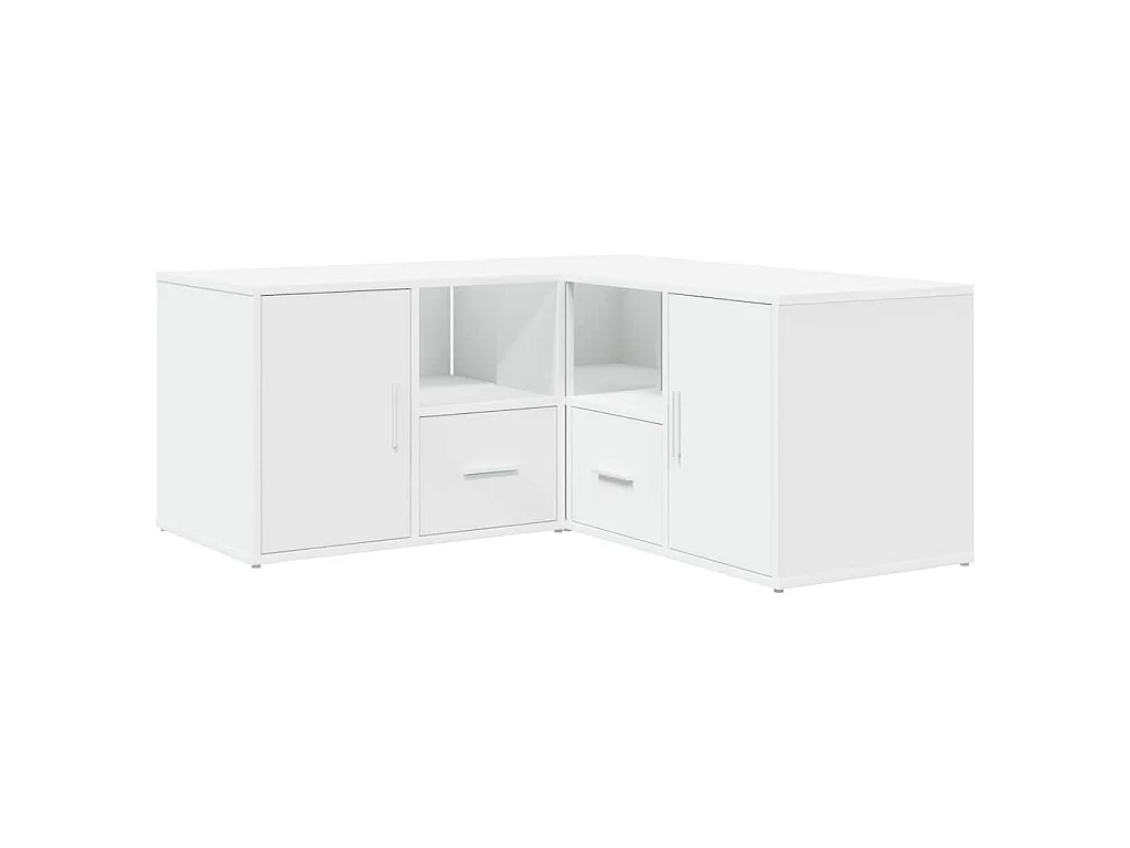 Hoekkast 160x40x45 cm bewerkt hout wit