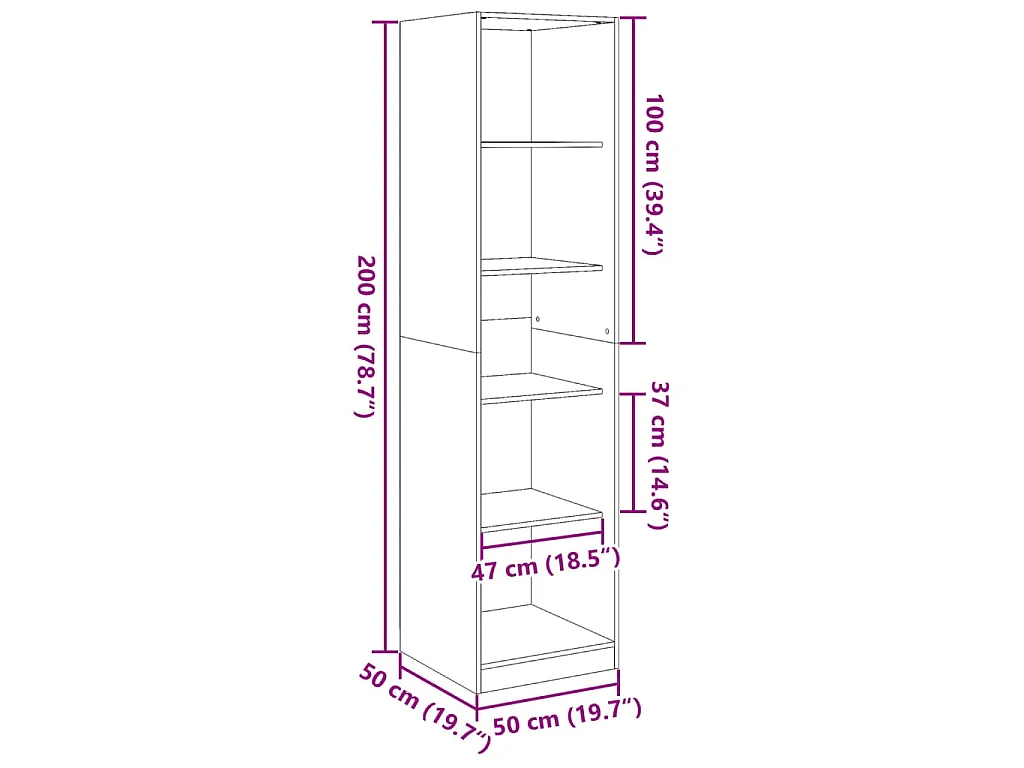 Kleiderschrank Artisan-Eiche 50x50x200 cm Holzwerkstoff