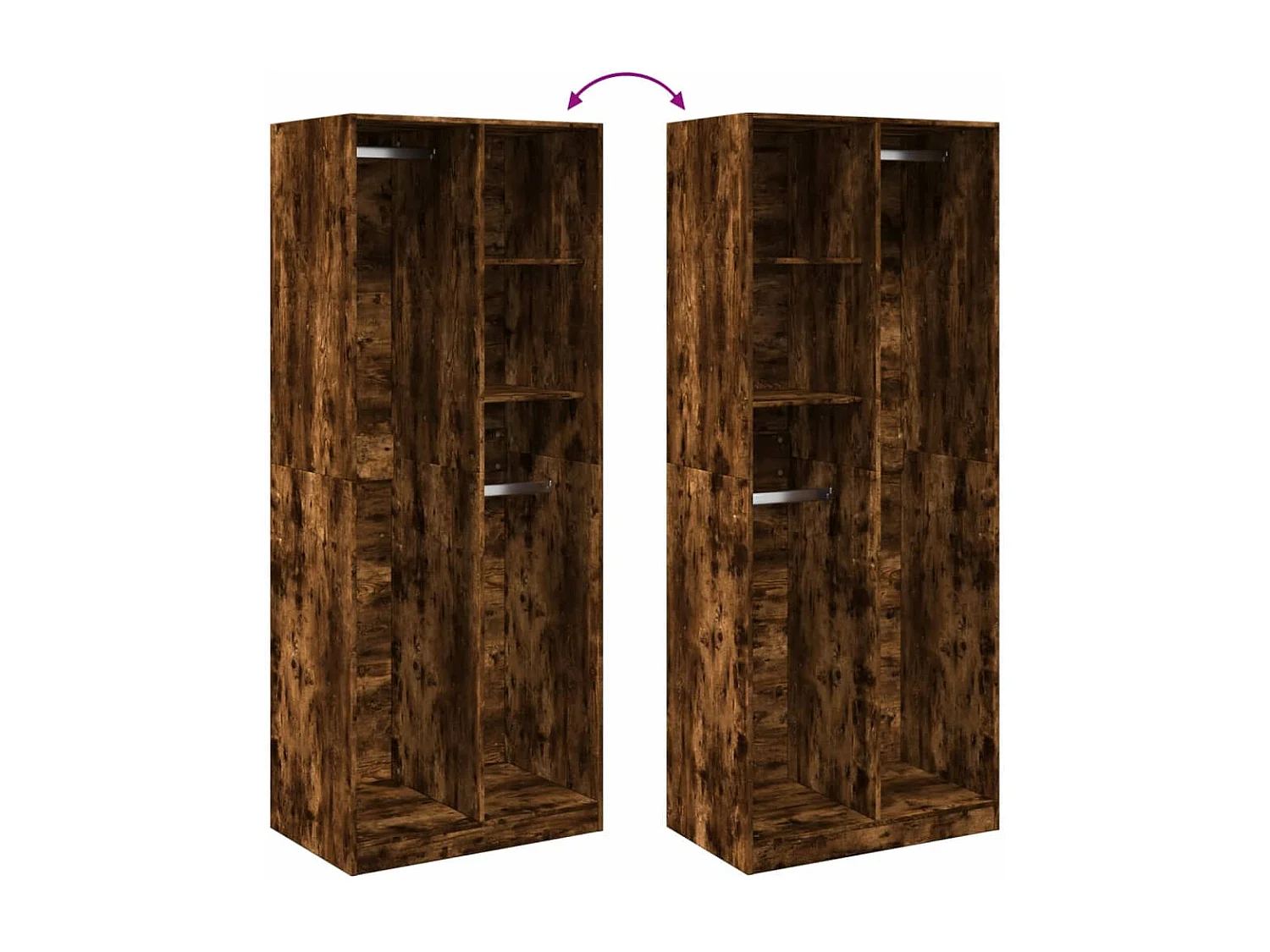 Armadio Rovere Fumo 80x50x200 cm in Legno Multistrato