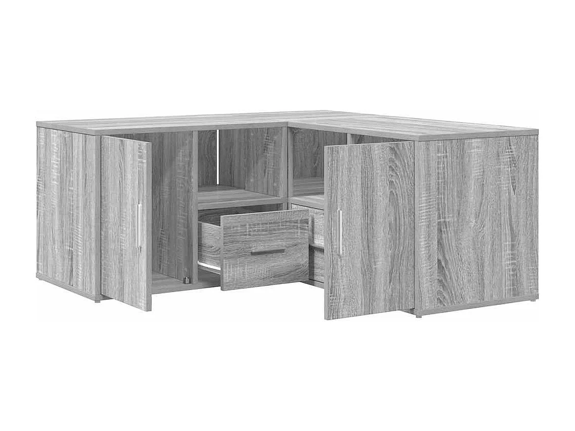 Hoekkast 160x40x45 cm bewerkt hout grijs sonoma eikenkleurig