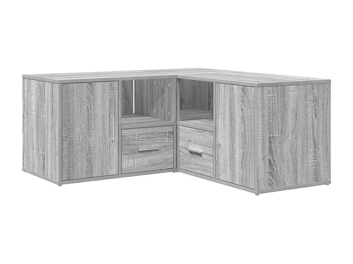Hoekkast 160x40x45 cm bewerkt hout grijs sonoma eikenkleurig