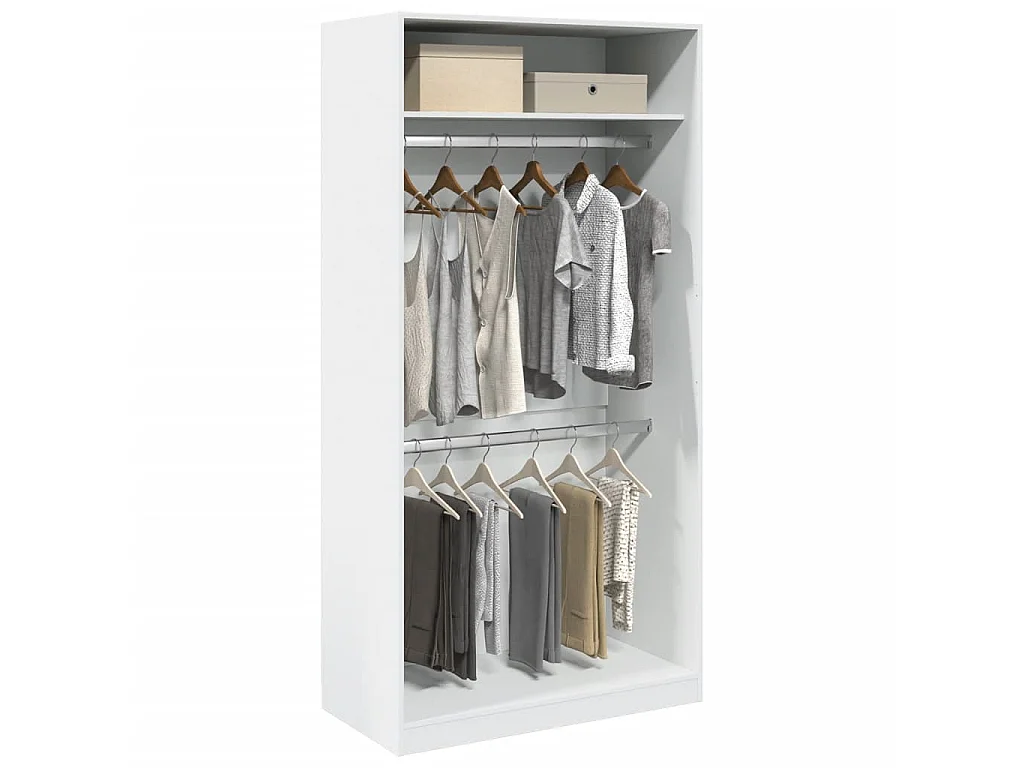 Kleiderschrank Weiß 100x50x200 cm Holzwerkstoff