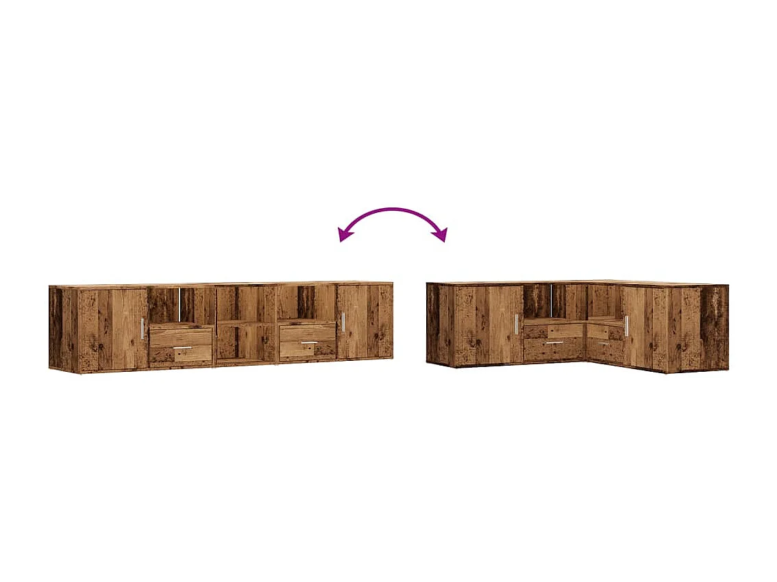 Eckregal Altholz-Optik 200x40x45 cm Holzwerkstoff