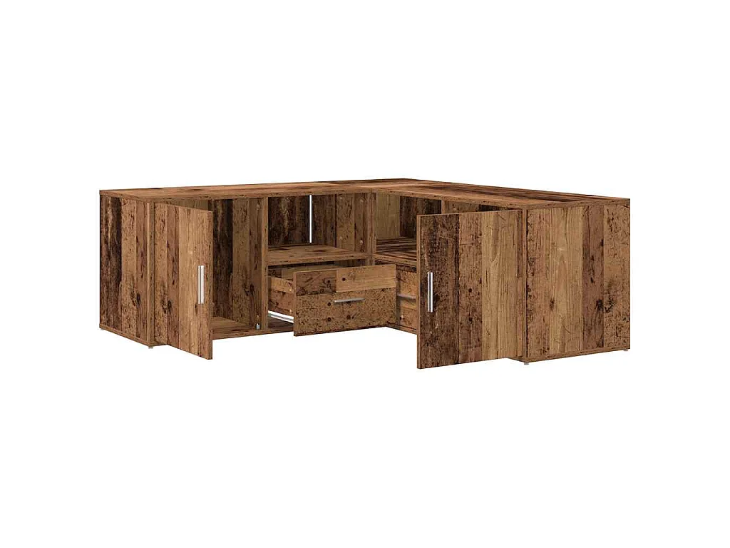Mobile Angolare Legno Antico 200x40x45 cm in Truciolato