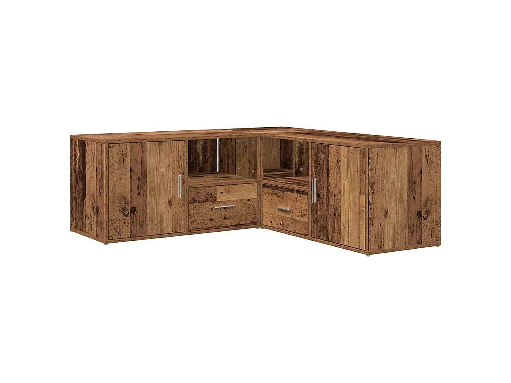 Mueble de esquina madera de ingeniería envejecida 200x40x45 cm