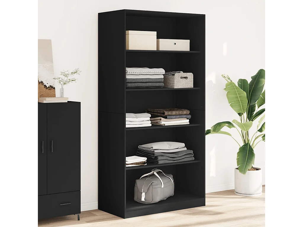 Garde-robe Noir 100x50x200 cm Aggloméré