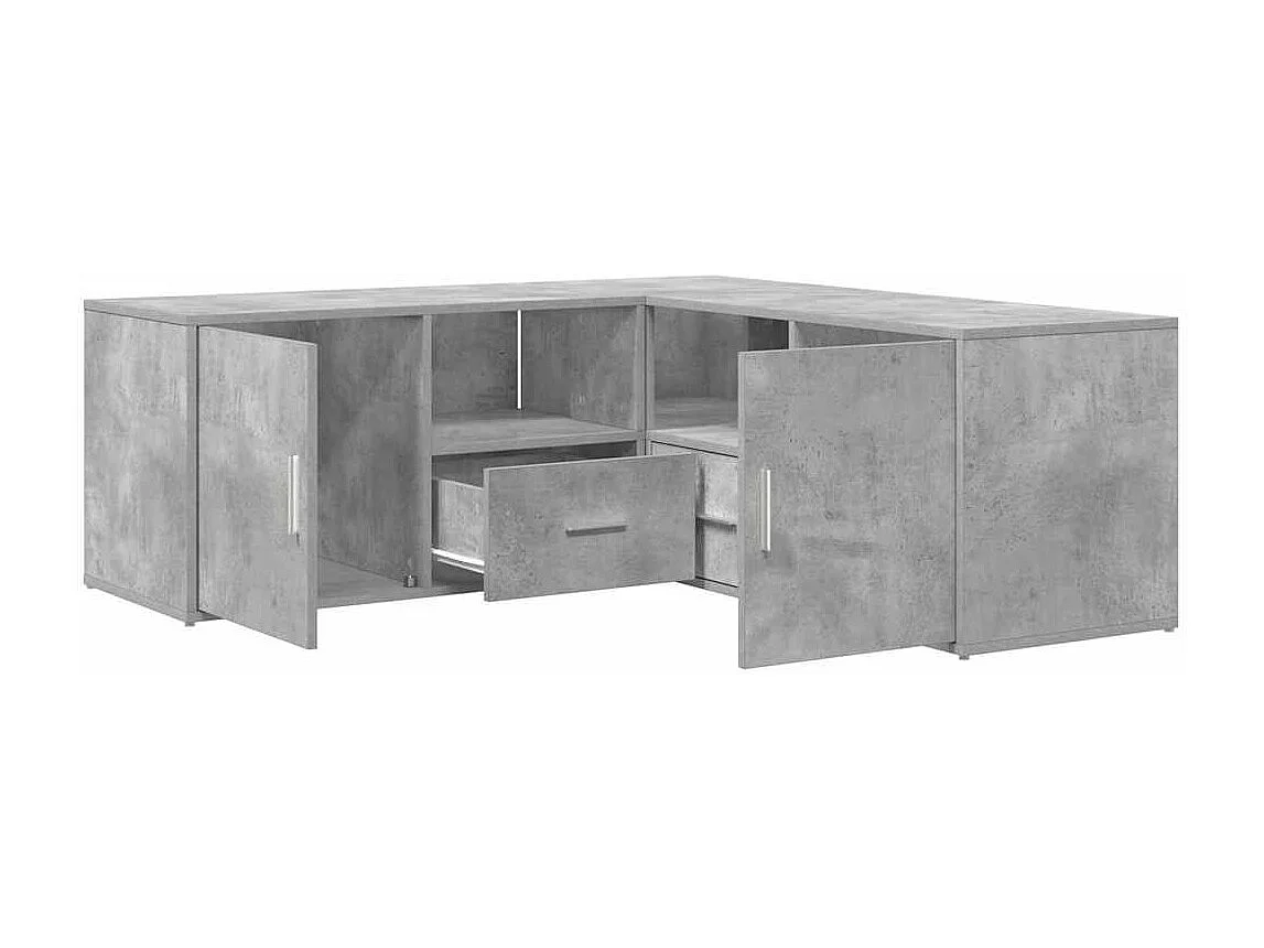 Armoire d'angle gris béton 200x40x45 cm bois d’ingénierie