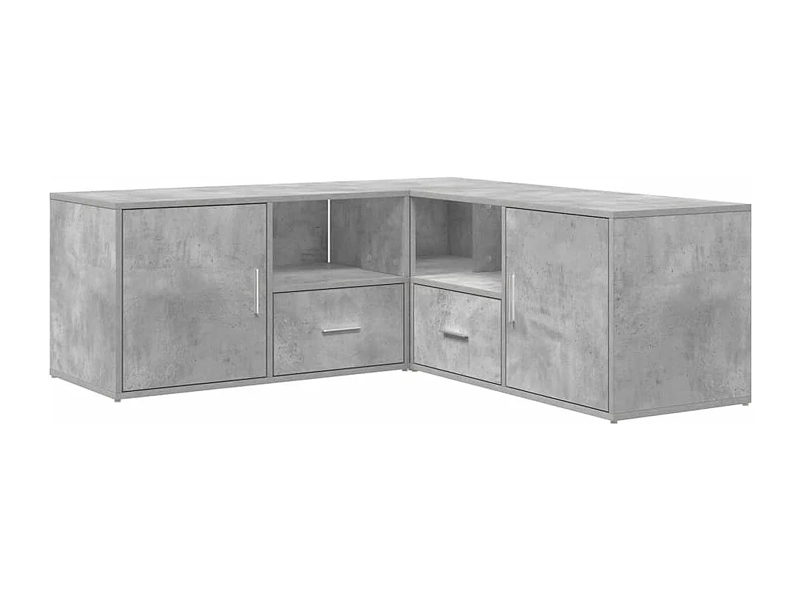 Armoire d'angle gris béton 200x40x45 cm bois d’ingénierie