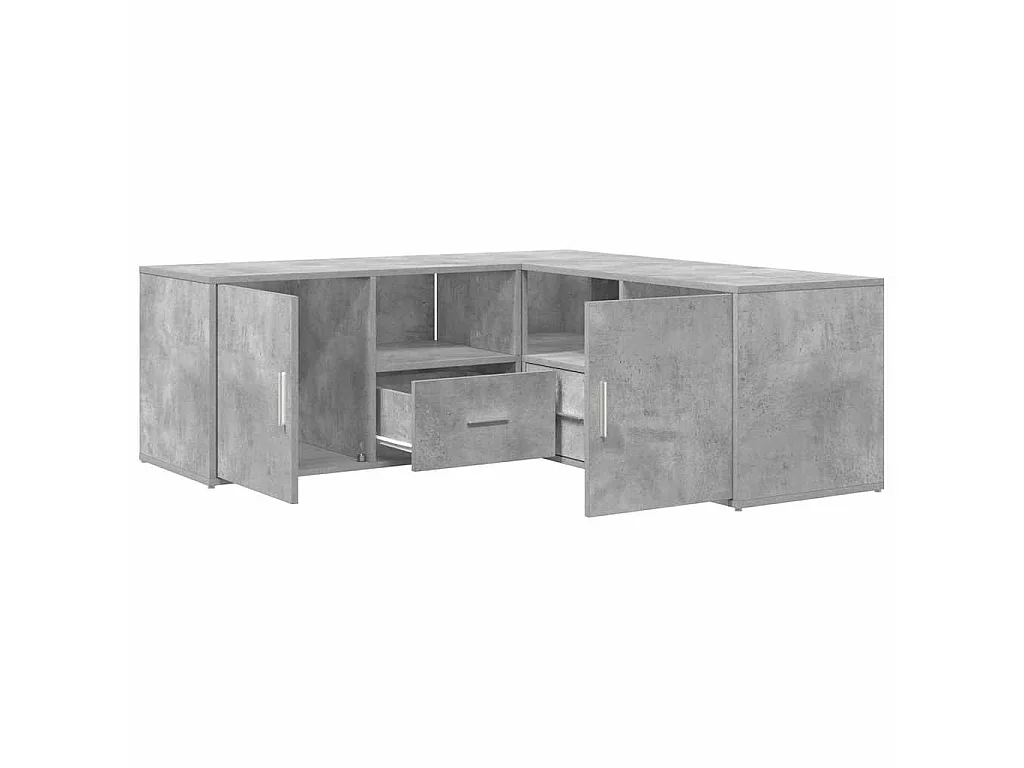 Eckregal Betongrau 200x40x45 cm Holzwerkstoff