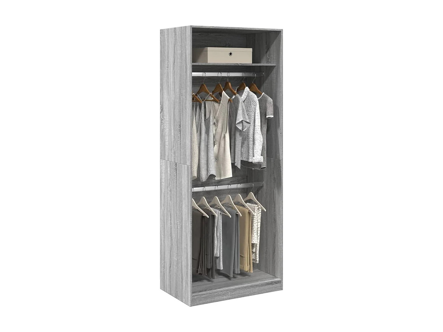 Kleiderschrank Grau Sonoma 80x50x200 cm Holzwerkstoff