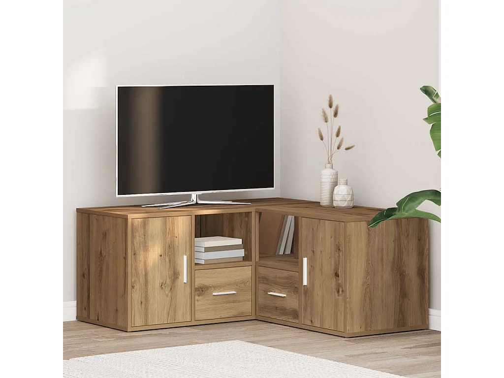 Mobile Angolare Rovere Artigianale 160x40x45 cm in Truciolato
