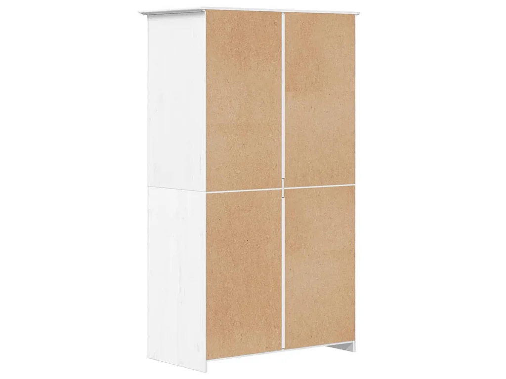 Roupeiro BODO 99x53,5x173 cm madeira de pinho maciça branco