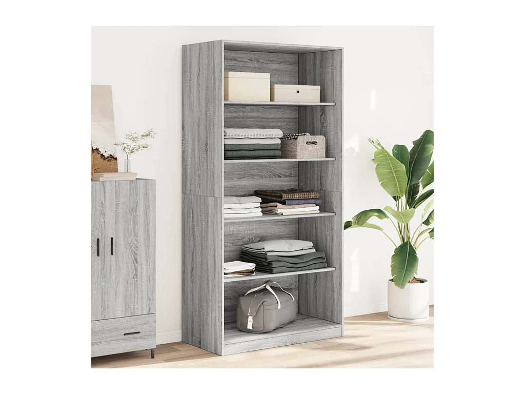 Armario de madera contrachapada gris Sonoma 100x50x200 cm