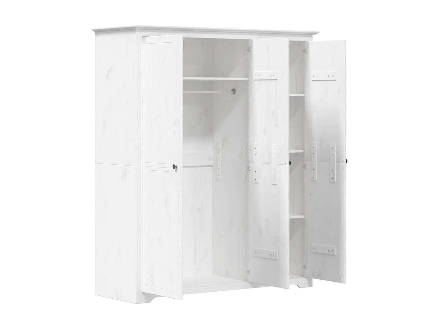 Garde-robe BODO blanc 146x53,5x173 cm bois massif de pin