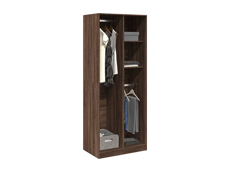 Kleiderschrank Braun Eichen-Optik 80x50x200 cm Holzwerkstoff