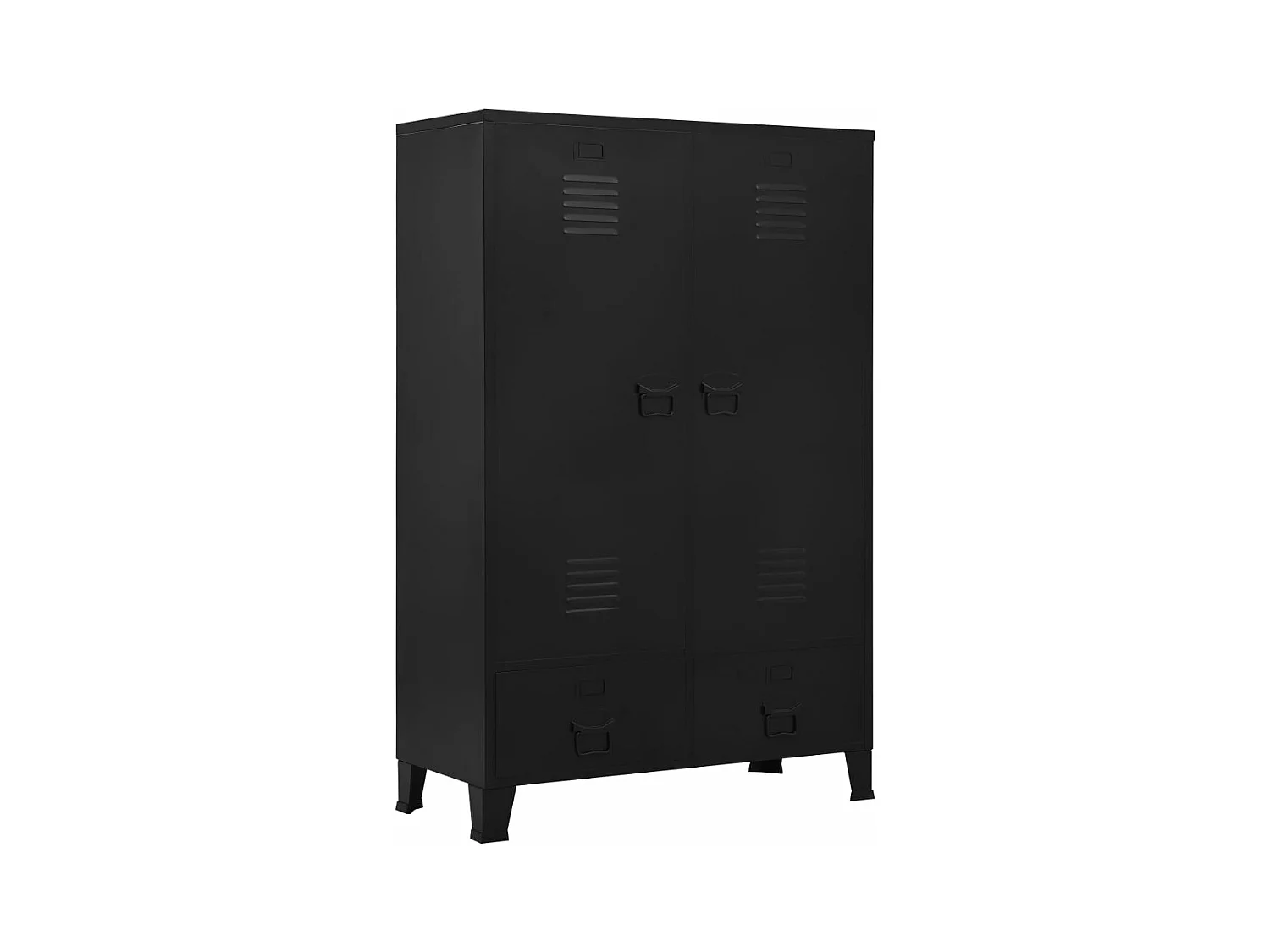 Armario industrial de acero negro 90x40x140 cm