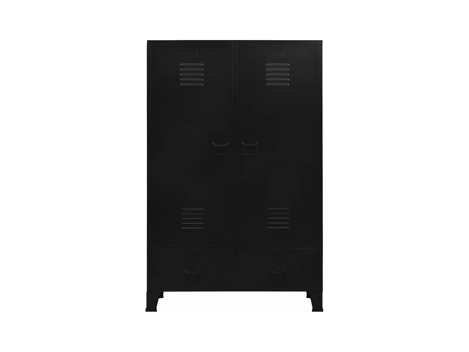 Armario industrial de acero negro 90x40x140 cm