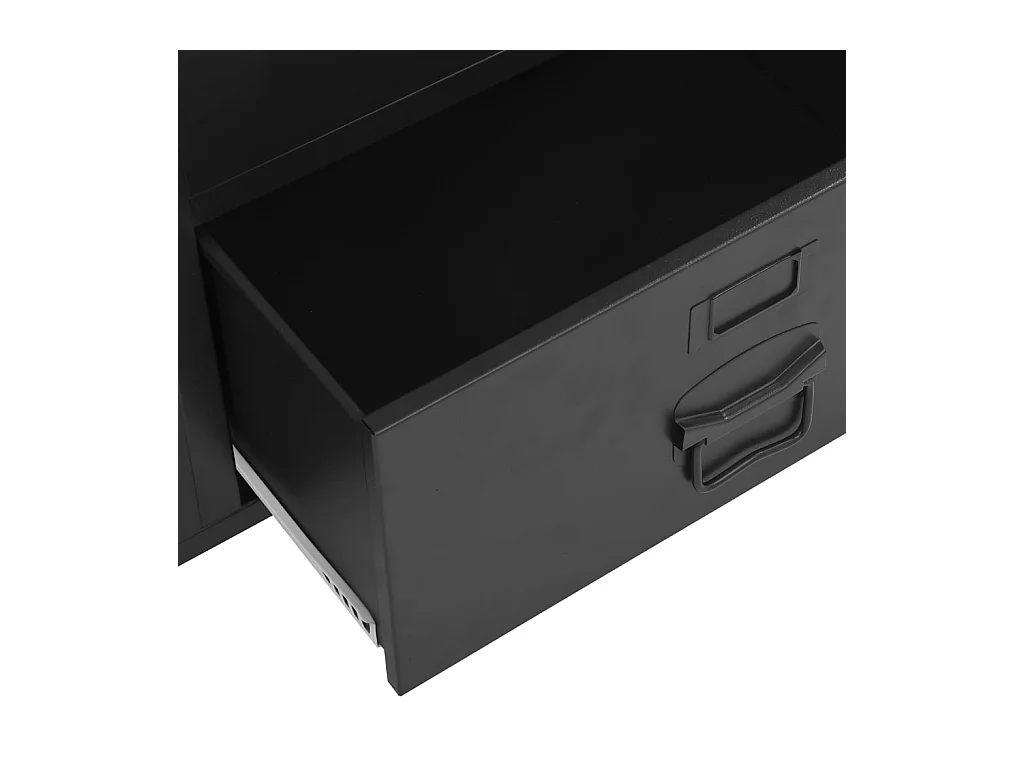 Armario industrial de acero negro 90x40x140 cm