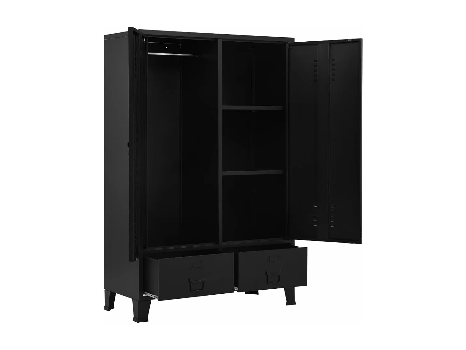 Roupeiro industrial 90x40x140 cm aço preto