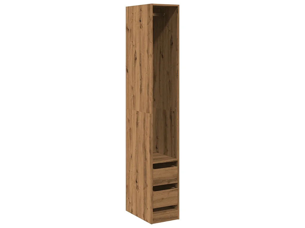 Garde-robe chêne artisanal 30x50x200 cm bois d'ingénierie