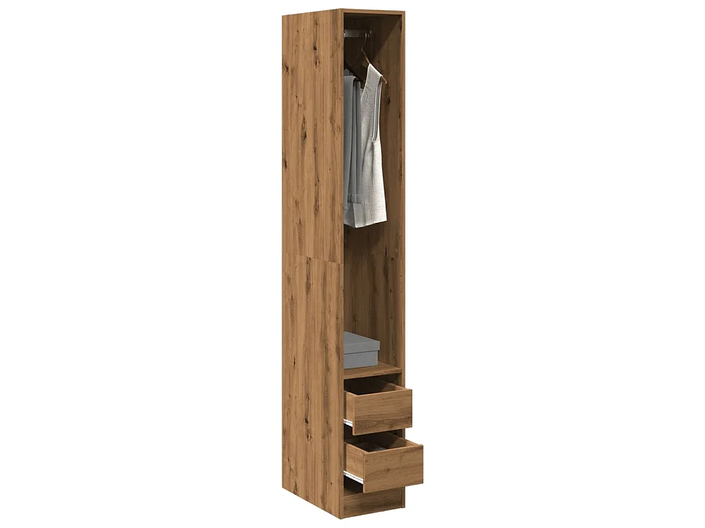 Garde-robe chêne artisanal 30x50x200 cm bois d'ingénierie
