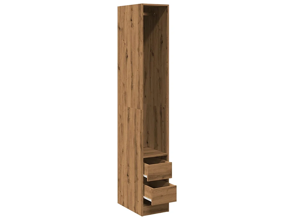 Garde-robe chêne artisanal 30x50x200 cm bois d'ingénierie
