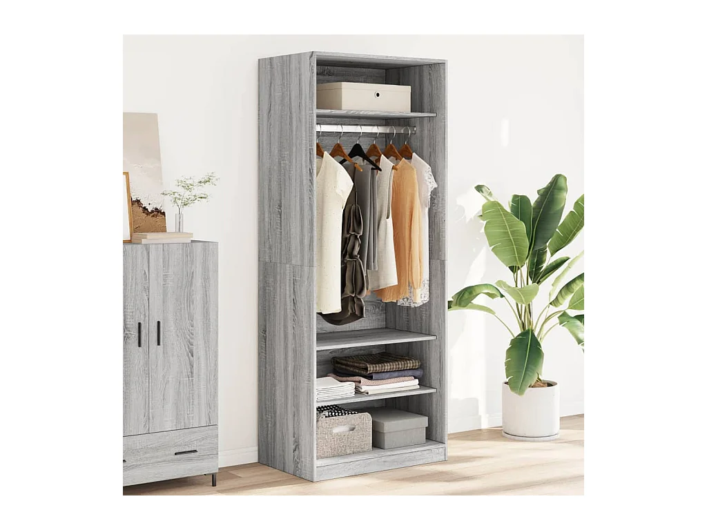 Garde-robe sonoma gris 80x50x200 cm bois d'ingénierie