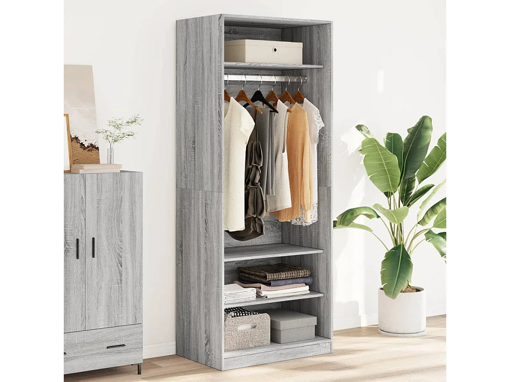 Garde-robe sonoma gris 80x50x200 cm bois d'ingénierie