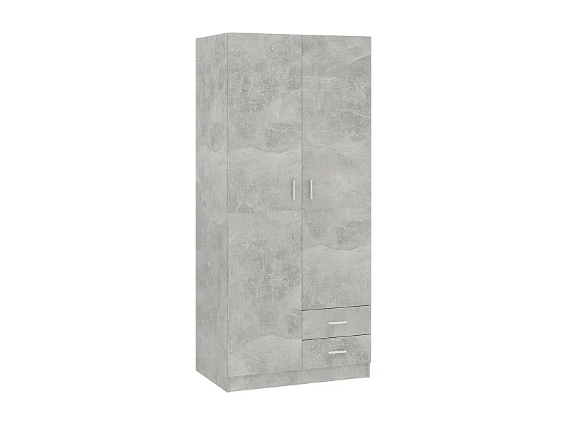 Roupeiro 80x52x180 cm derivados de madeira cinzento cimento