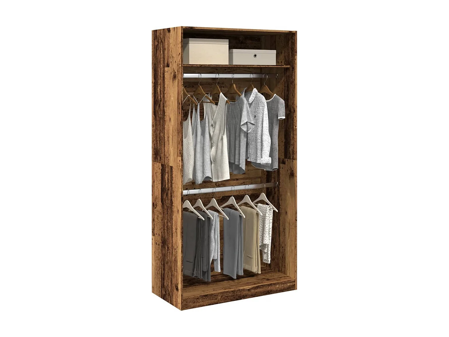 Garde-robe vieux bois 100x50x200 cm bois d'ingénierie