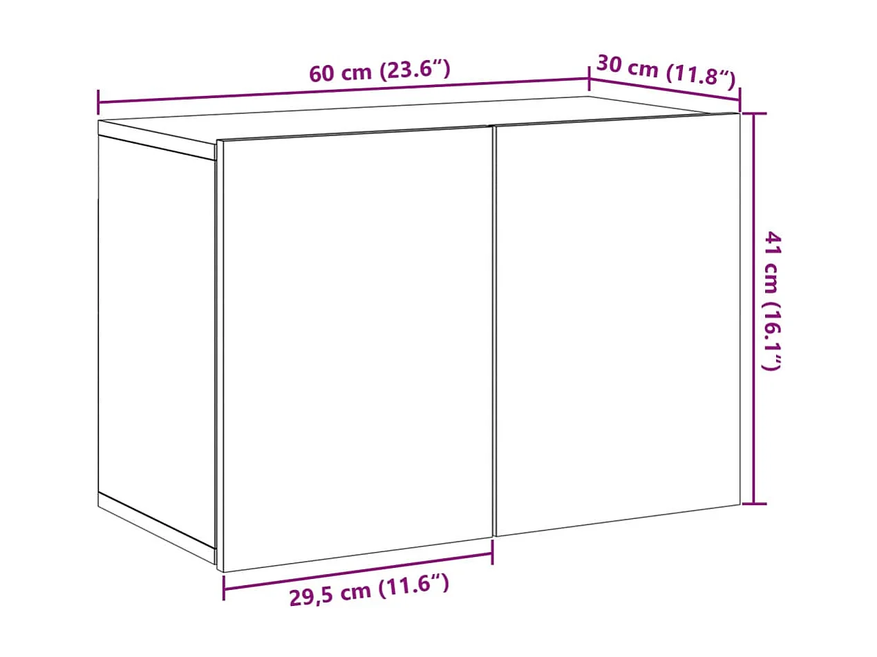 Tv-meubel wandgemonteerd 60x30x41 cm oud houtkleurig