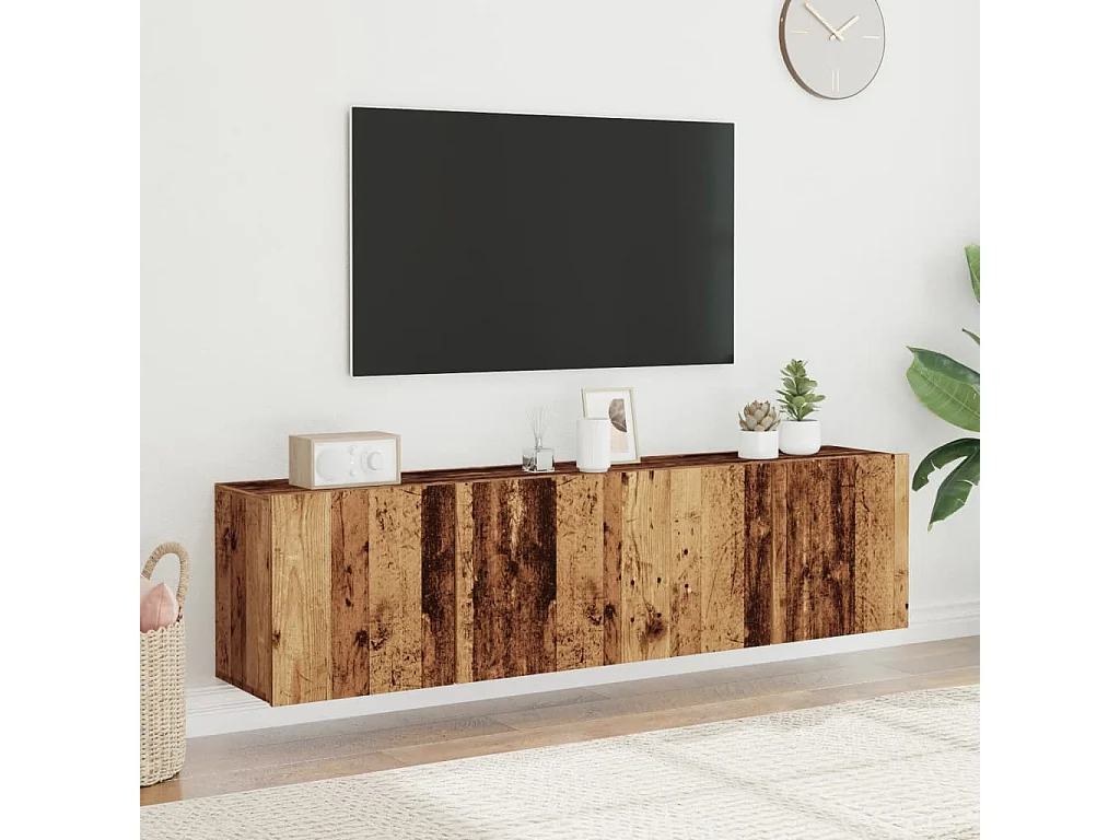 TV-Wandschränke 2 Stk. Altholz-Optik 80x30x41 cm