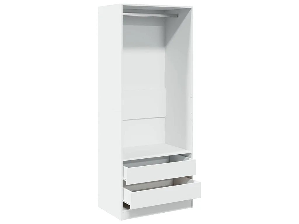 Garde-robe blanc 80x50x200 cm bois d'ingénierie
