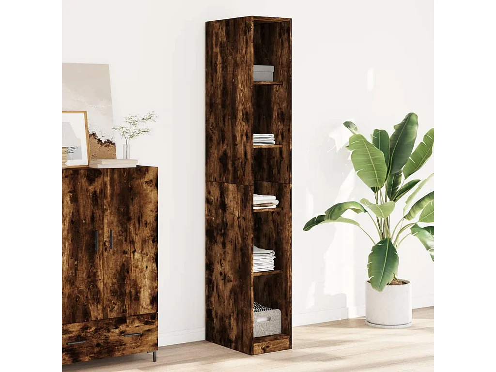 Kledingkast 30x50x200 cm bewerkt hout gerookt eikenkleurig