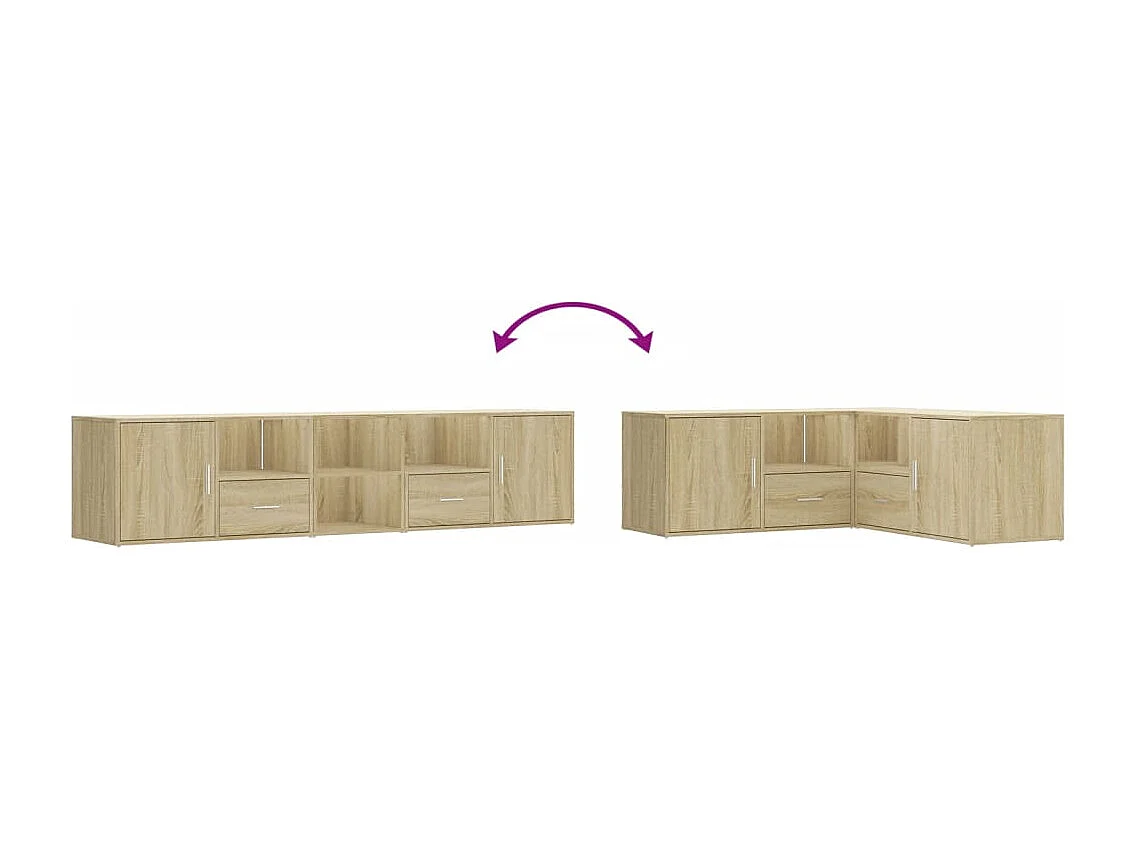 Hoekkast 200x40x45 cm bewerkt hout sonoma eikenkleurig