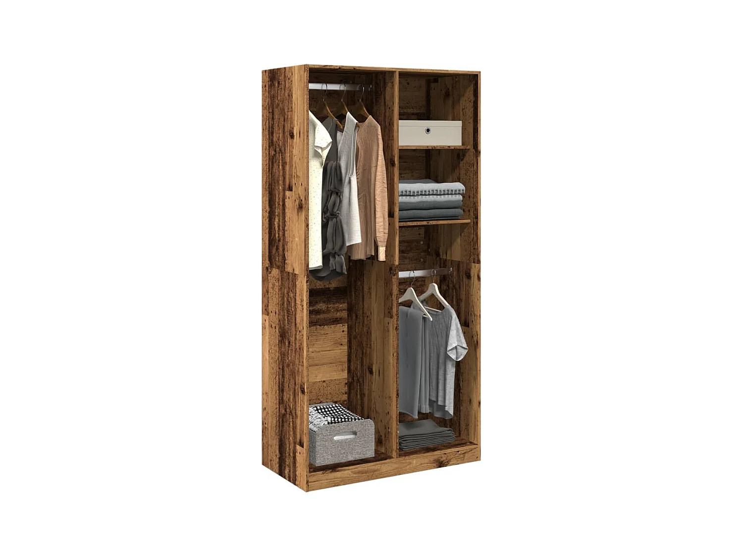 Garde-robe vieux bois 100x50x200 cm bois d'ingénierie
