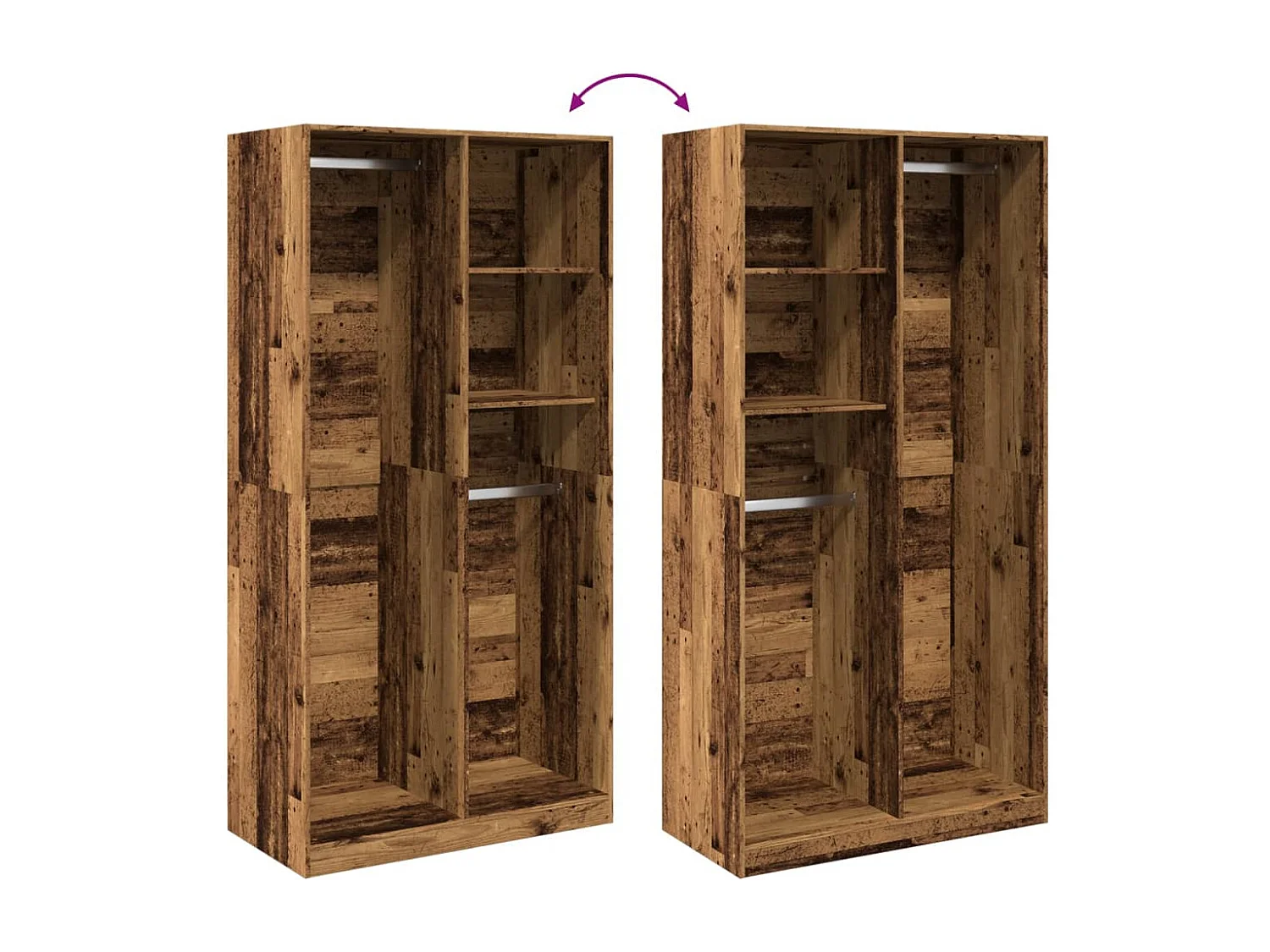 Roupeiro 100x50x200 cm derivados de madeira madeira velha