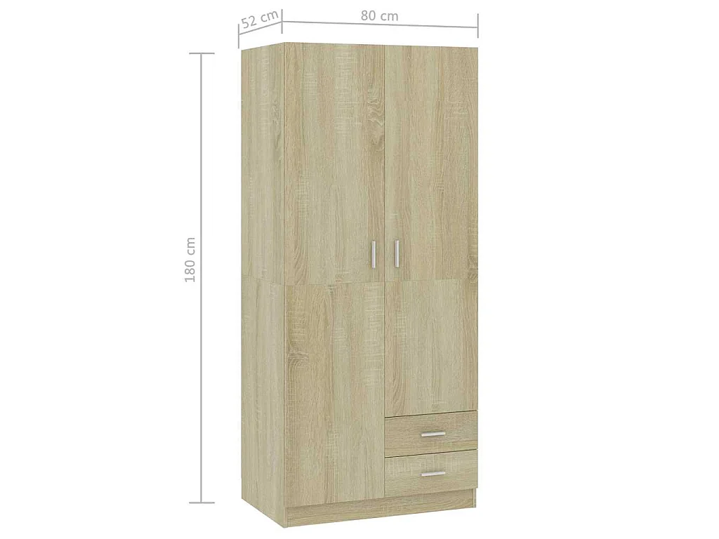 Garde-robe Chêne sonoma 80x52x180 cm Aggloméré