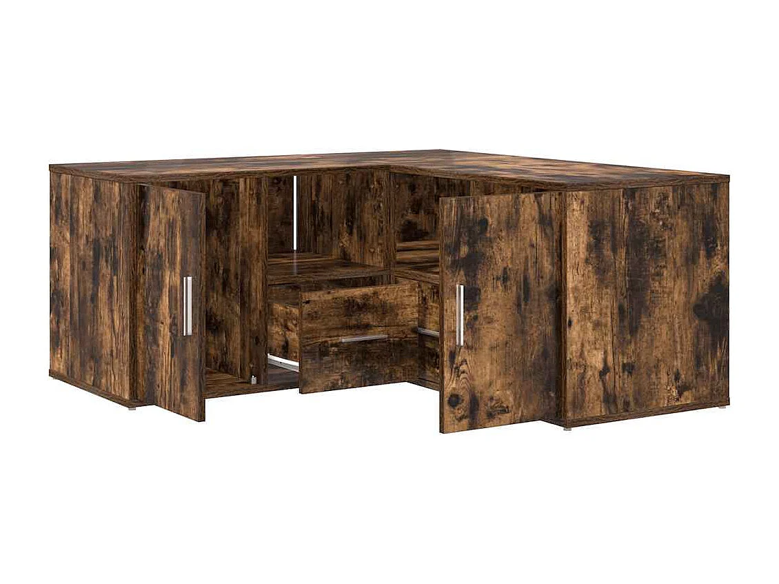 Armoire d'angle chêne fumé 160x40x45 cm bois d'ingénierie