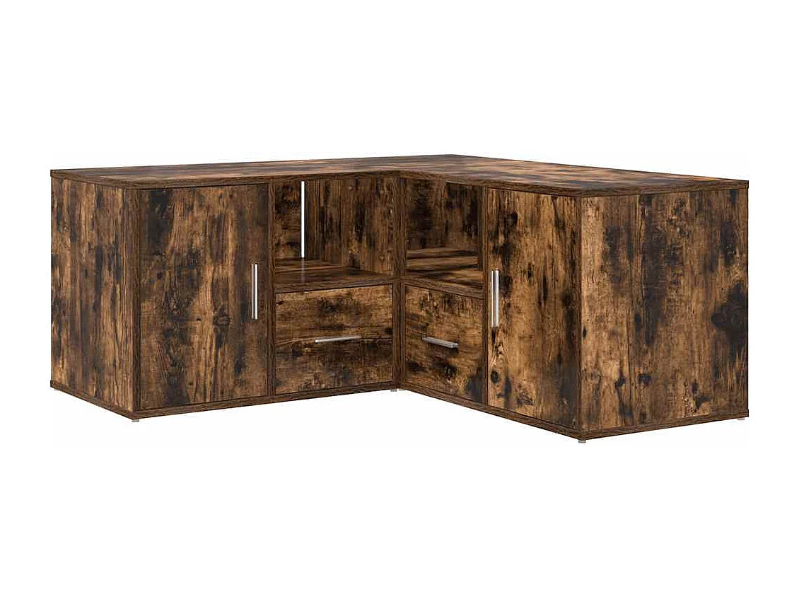 Armoire d'angle chêne fumé 160x40x45 cm bois d'ingénierie