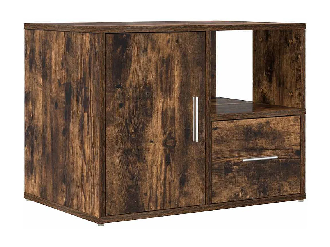 Armoire d'angle chêne fumé 160x40x45 cm bois d'ingénierie